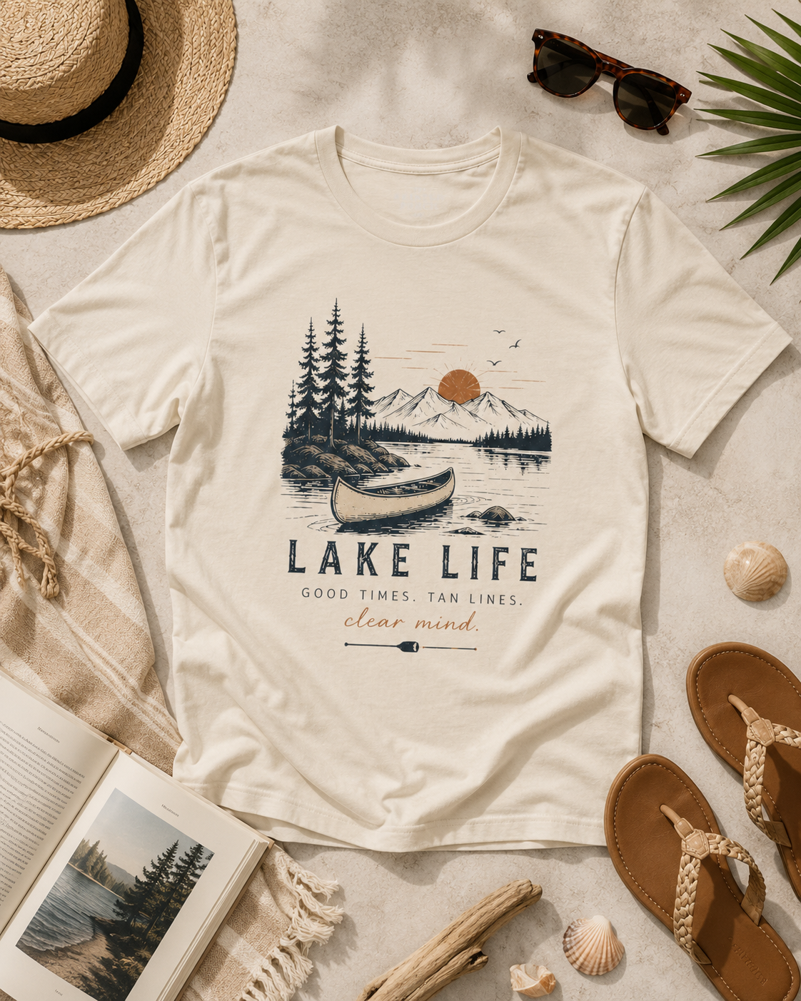 Lake Life Good Times Tan Lines Shirt | Summer Lake Graphic Tee