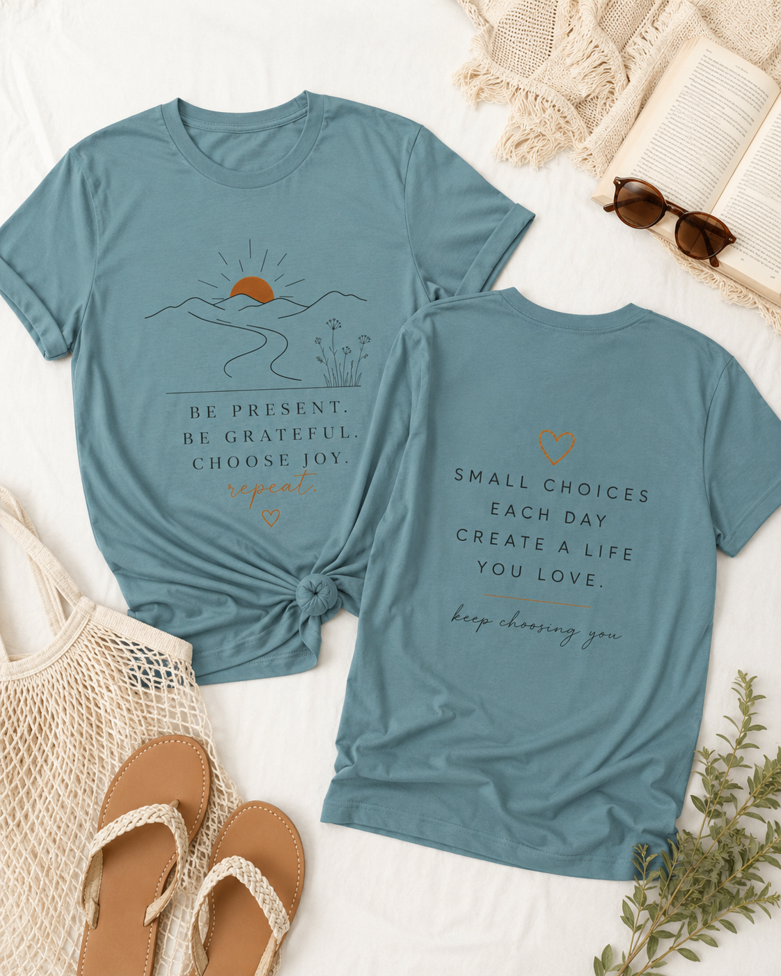 Be Present Inspirational Tee — 'Be Present. Be Grateful. Choose Joy.' Motivational Graphic T‑Shirt