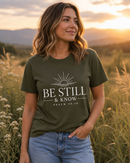 Be Still & Know T‑Shirt — Psalm 46:10 Inspirational Faith Tee
