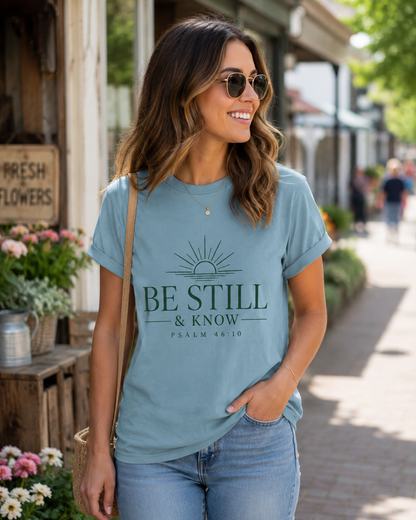 Be Still & Know T‑Shirt — Psalm 46:10 Inspirational Faith Tee