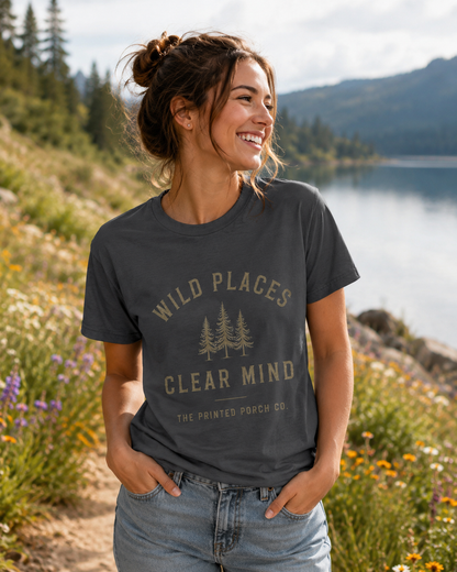 Wild Places Clear Mind Tee — Outdoor Adventure Nature T-Shirt