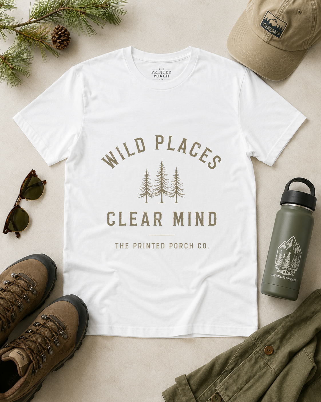 Wild Places Clear Mind Tee — Outdoor Adventure Nature T-Shirt