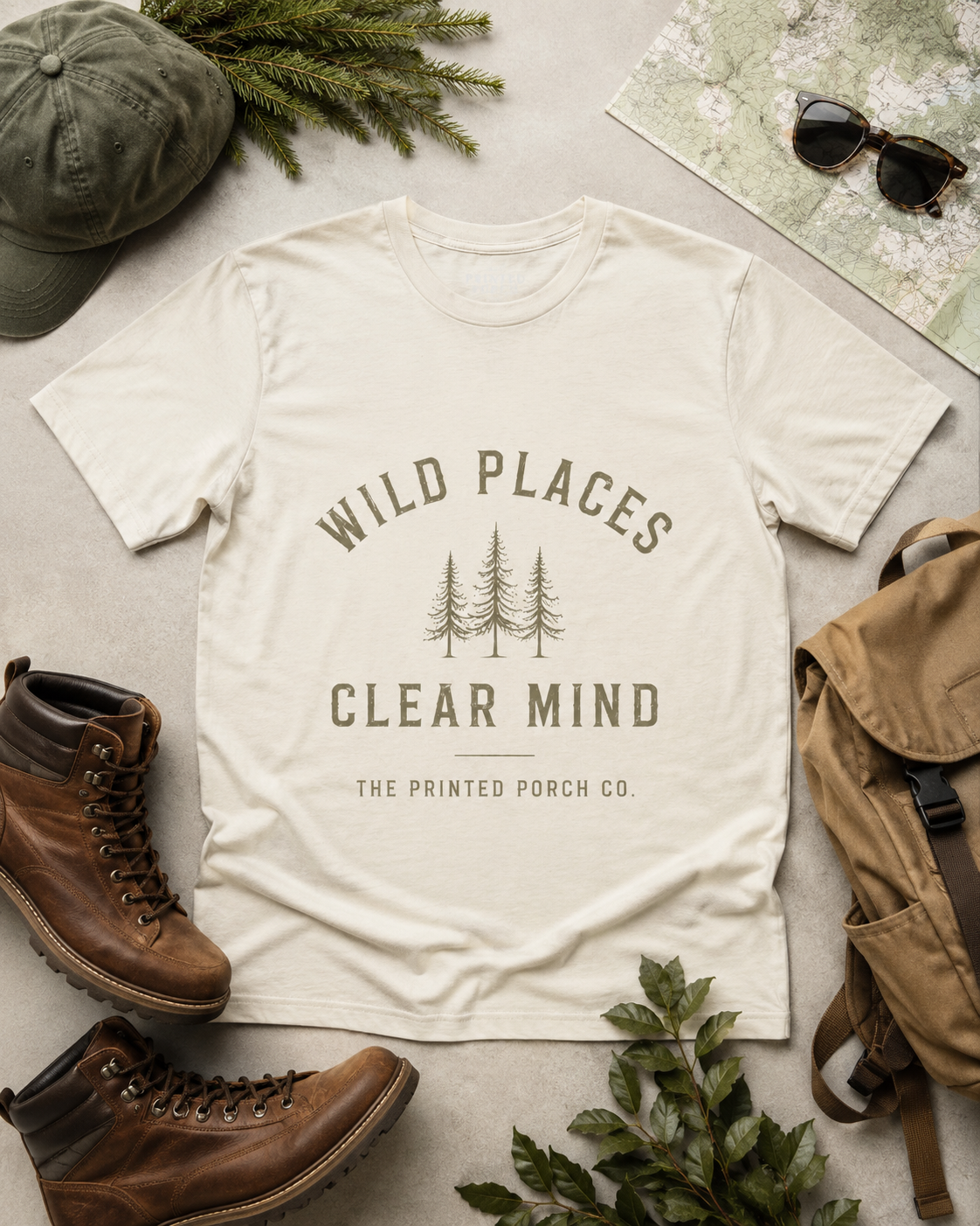 Wild Places Clear Mind Tee — Outdoor Adventure Nature T-Shirt