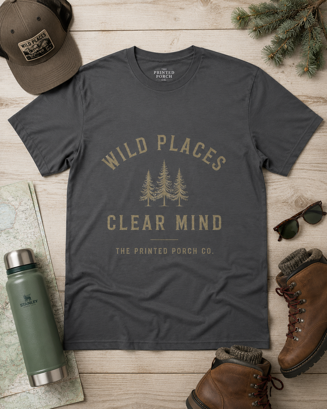 Wild Places Clear Mind Tee — Outdoor Adventure Nature T-Shirt