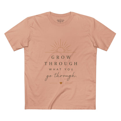 Grow Through What You Go Through Tee — Inspirational Sun & Heart Graphic