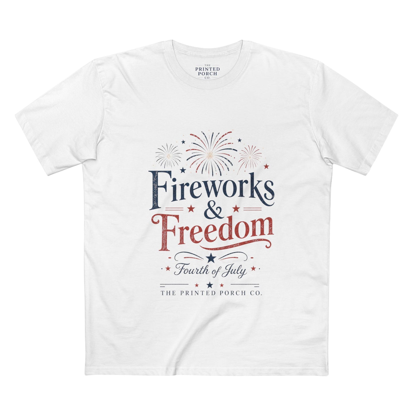 Freedom Fireworks T-Shirt — Vintage Patriotic 4th of July Tee