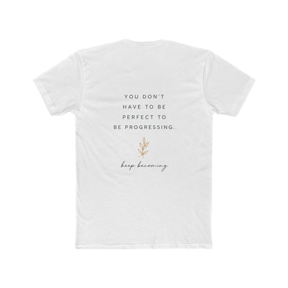 Inspirational Crew Tee — “Be proud of how far you’ve come.” Motivational Quote T-Shirt