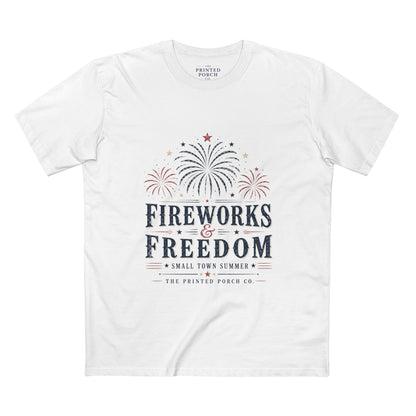 Fireworks & Freedom Tee — Patriotic Fourth of July T-Shirt