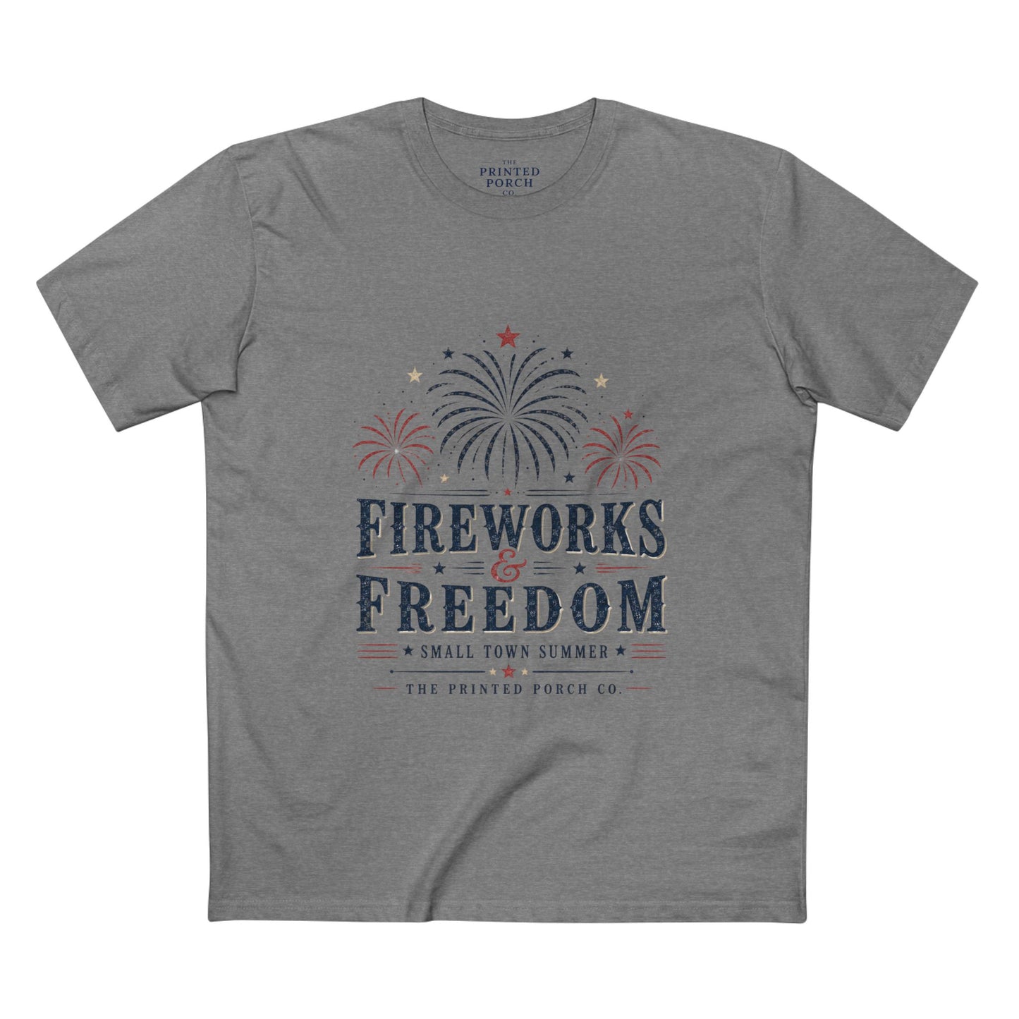Fireworks & Freedom Tee — Patriotic Fourth of July T-Shirt
