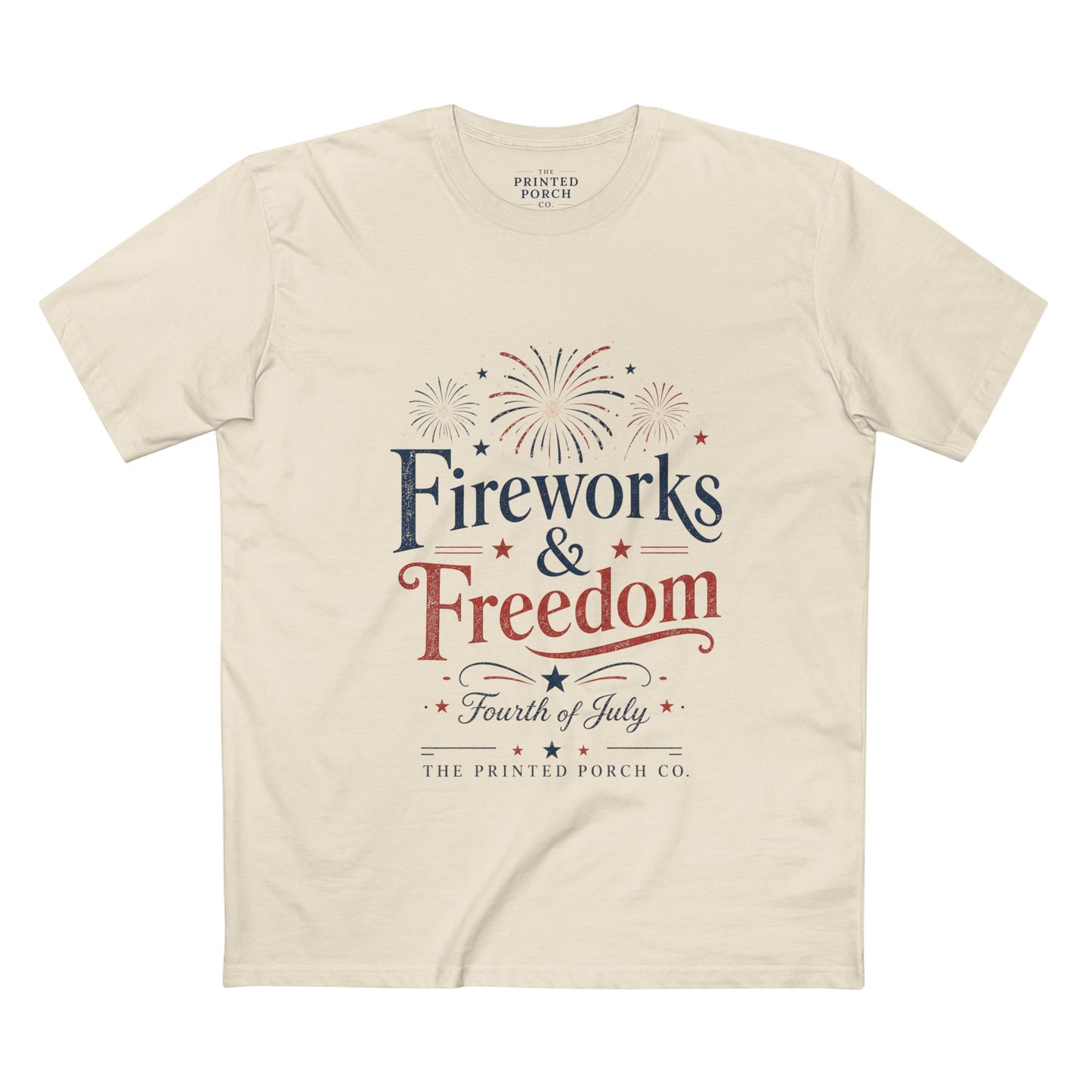 Freedom Fireworks T-Shirt — Vintage Patriotic 4th of July Tee