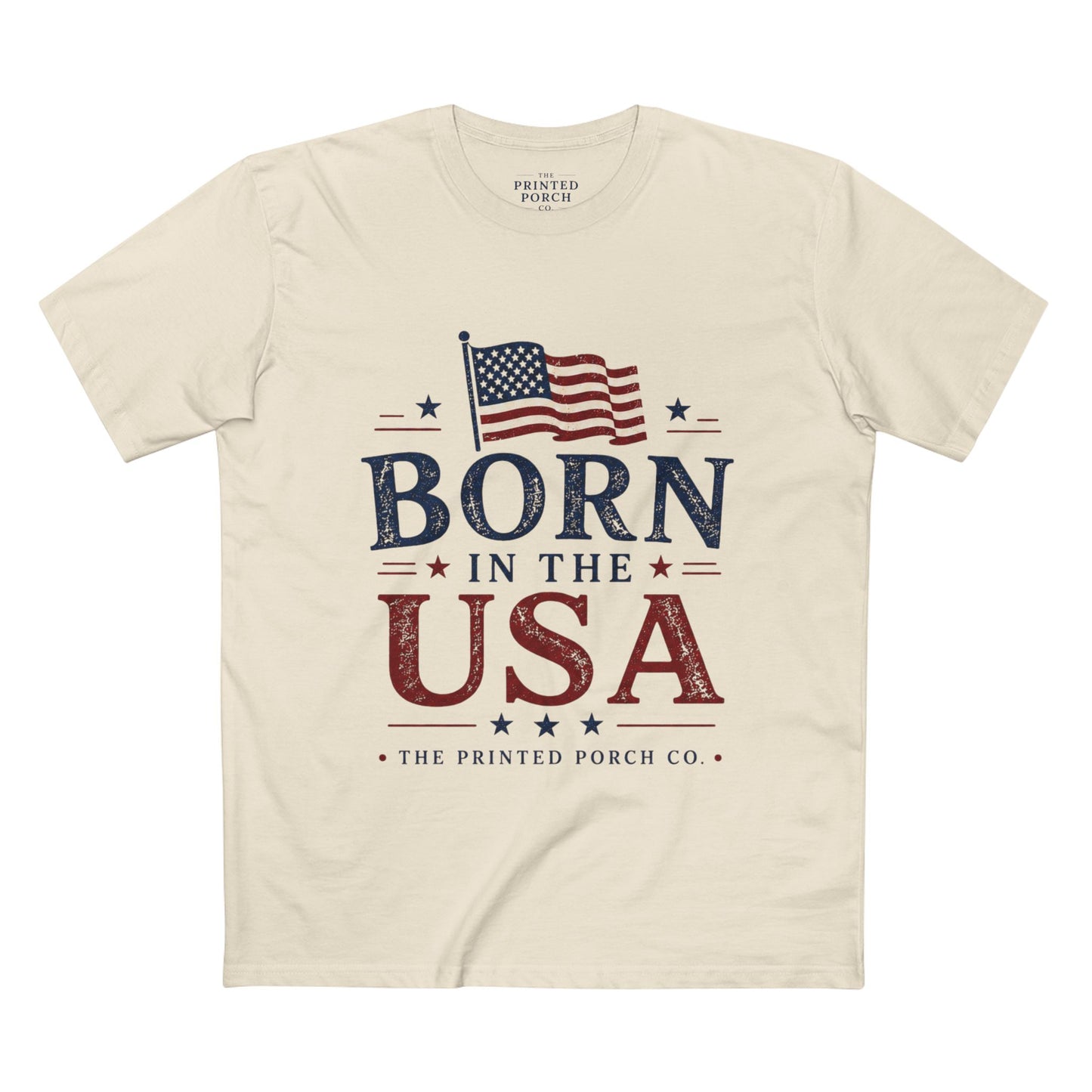 Born in the USA T-Shirt — Vintage Patriotic Adult Staple Tee