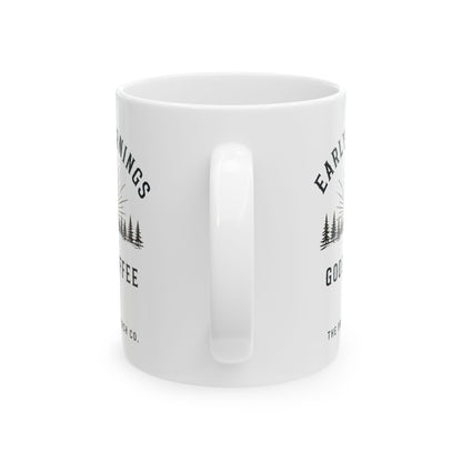 Morning Coffee Mug — 'Early Mornings, Good Coffee' Ceramic Cup